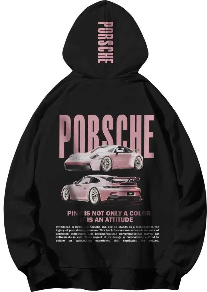 PINK PORSCHE HOODIE (S, black)